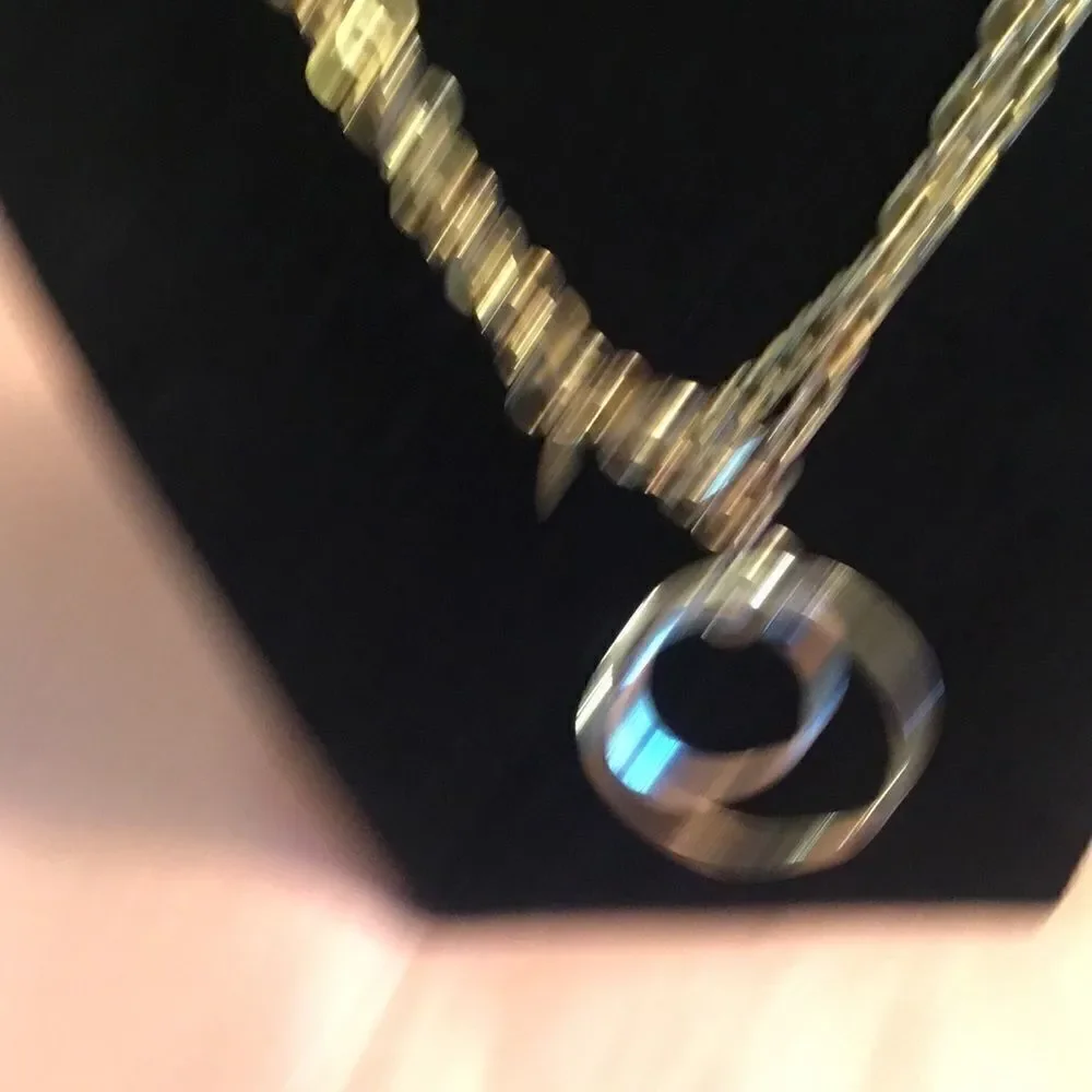 Goldtone Link Necklace and Pendant